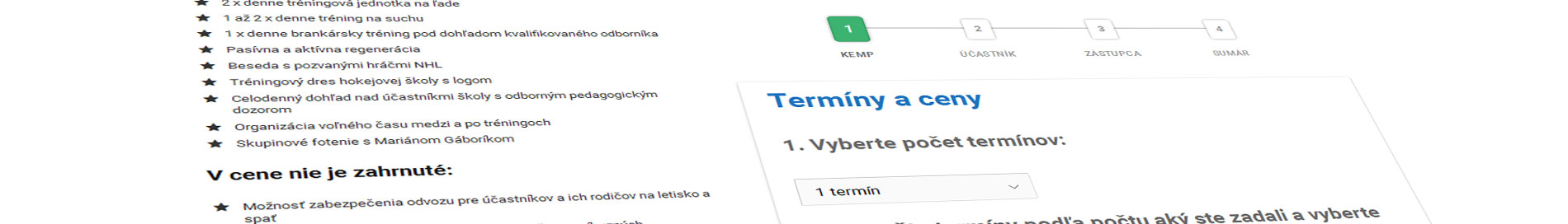 Registrácia hokejových kempov